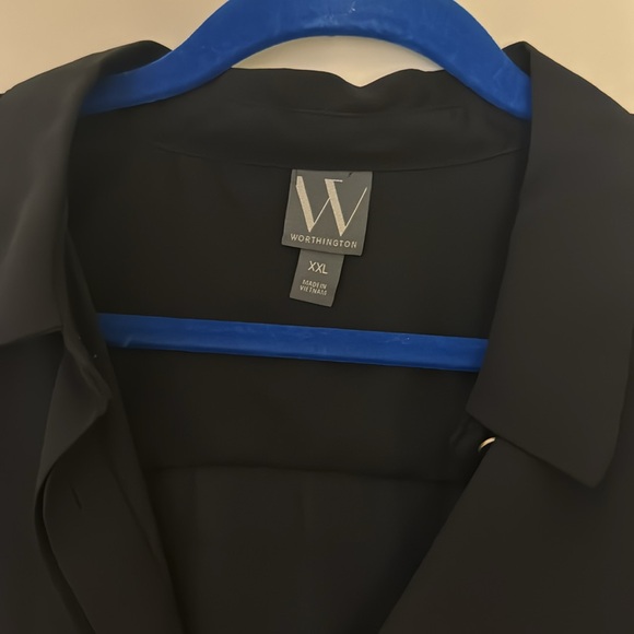 Worthingtin black sleeveless collar work top xxl - Picture 2 of 5